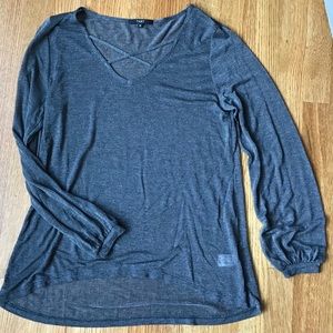 Tart cross neck detail top